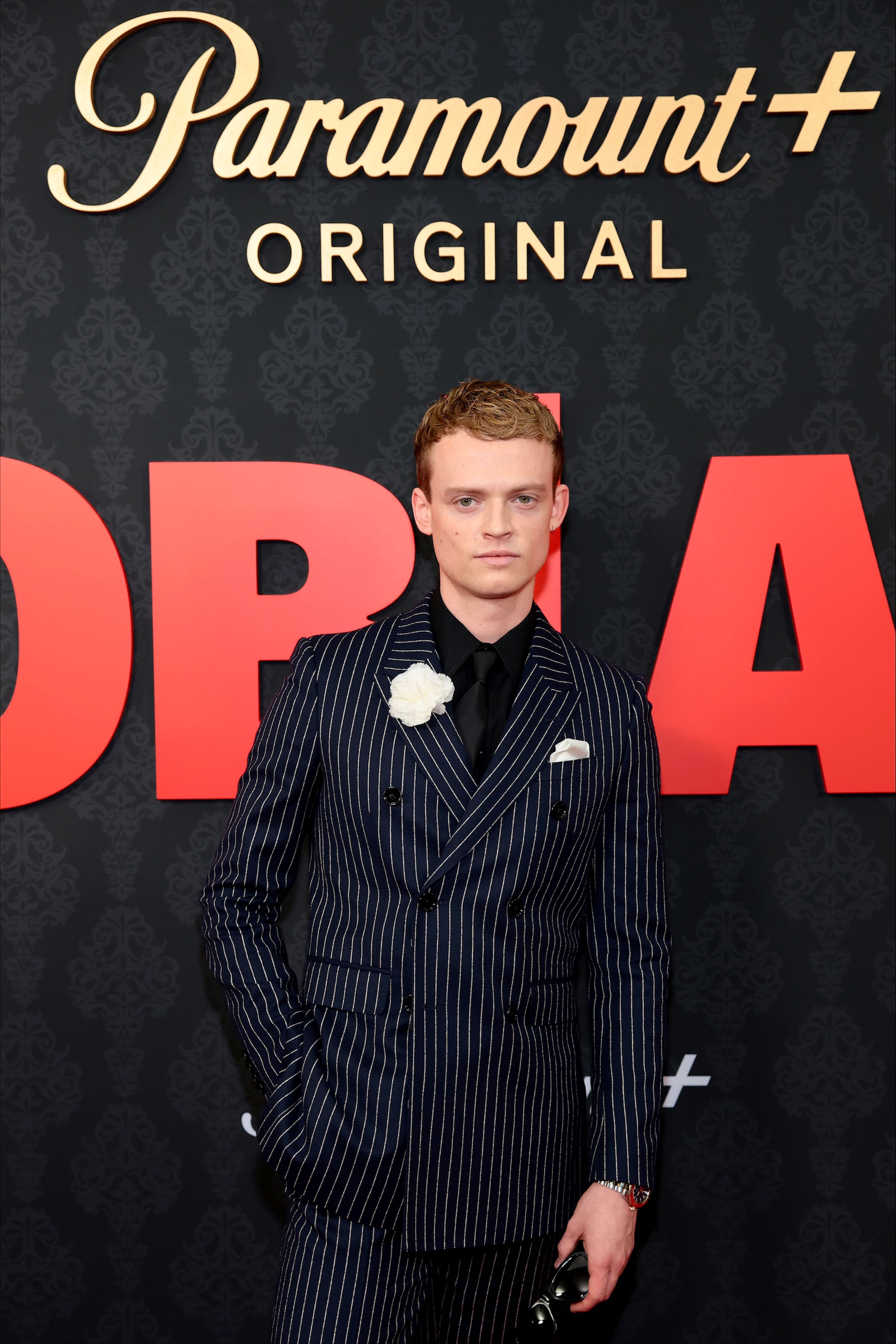 Anson Boon in Striking CELINE HOMME at 'MobLand' Premiere in New York