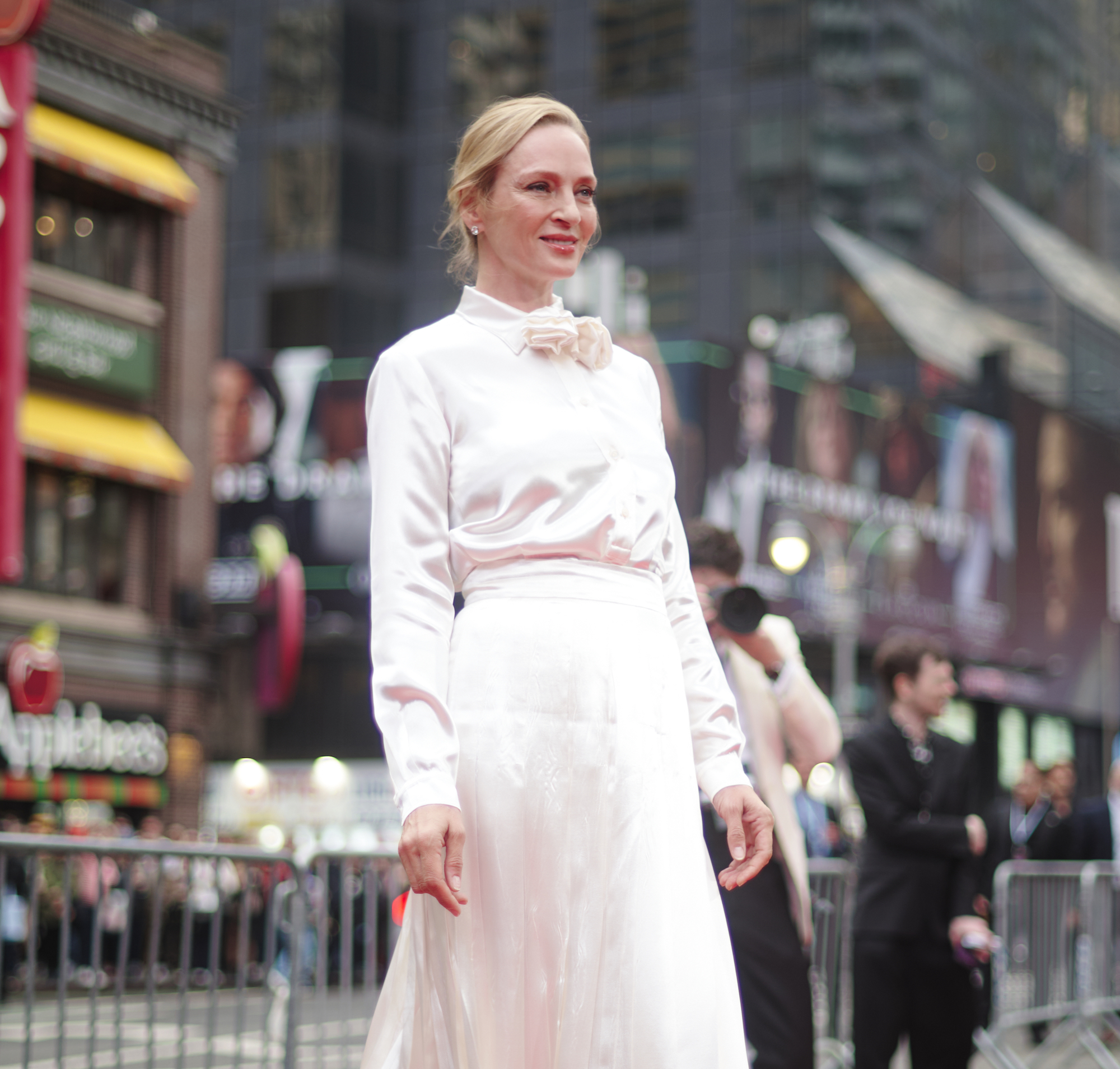 Uma Thurman Perfects Quiet Luxury Trend in Prada