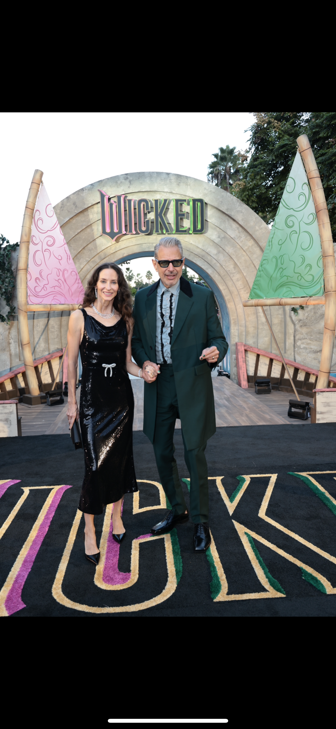 Jeff Goldblum and Emilie Goldblum Make Stylish Entrance at ‘Wicked’ Los Angeles Premiere in Prada
