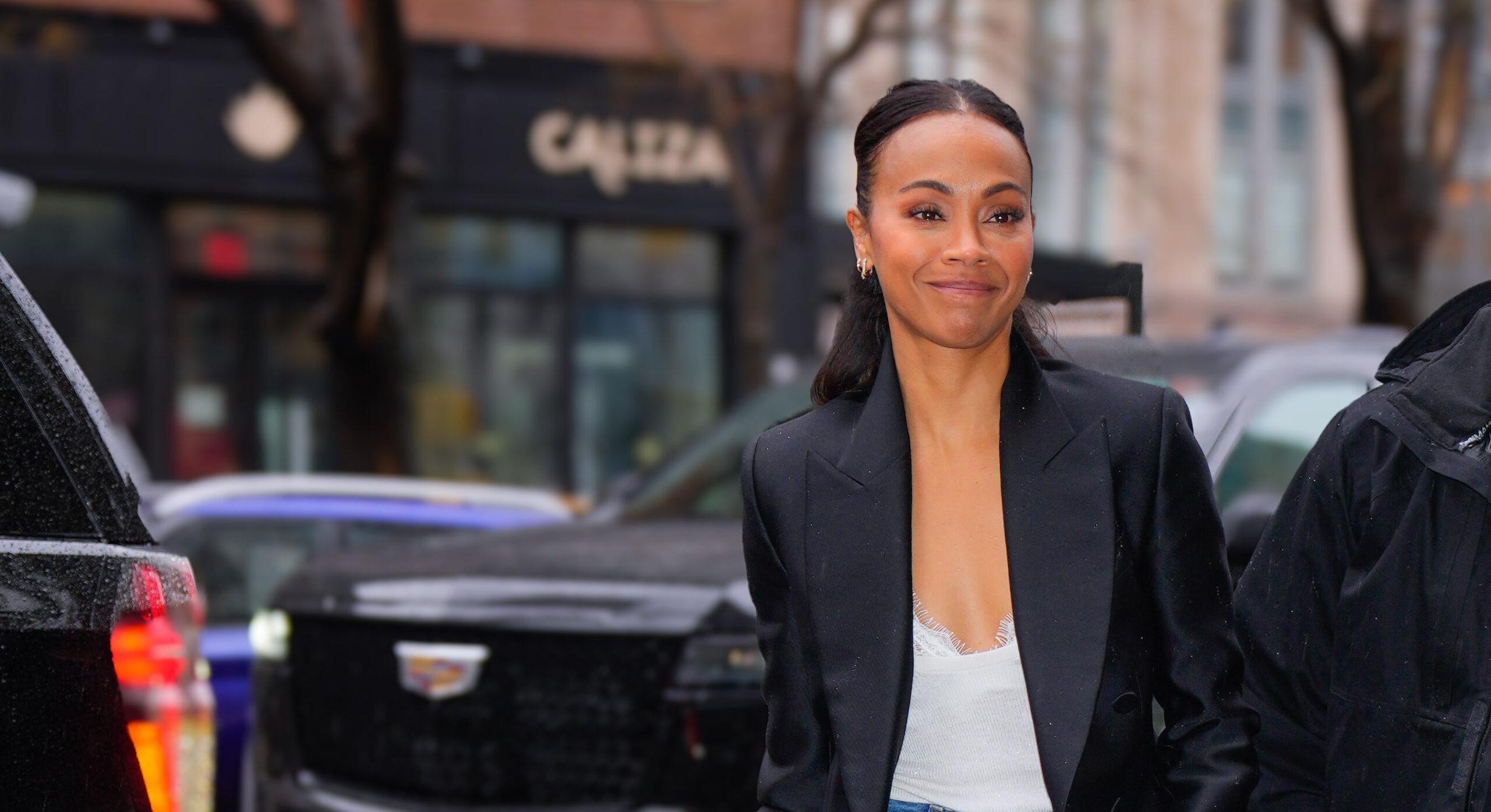 Zoe Saldaña Takes New York in Gucci and Announces Upcoming New Role